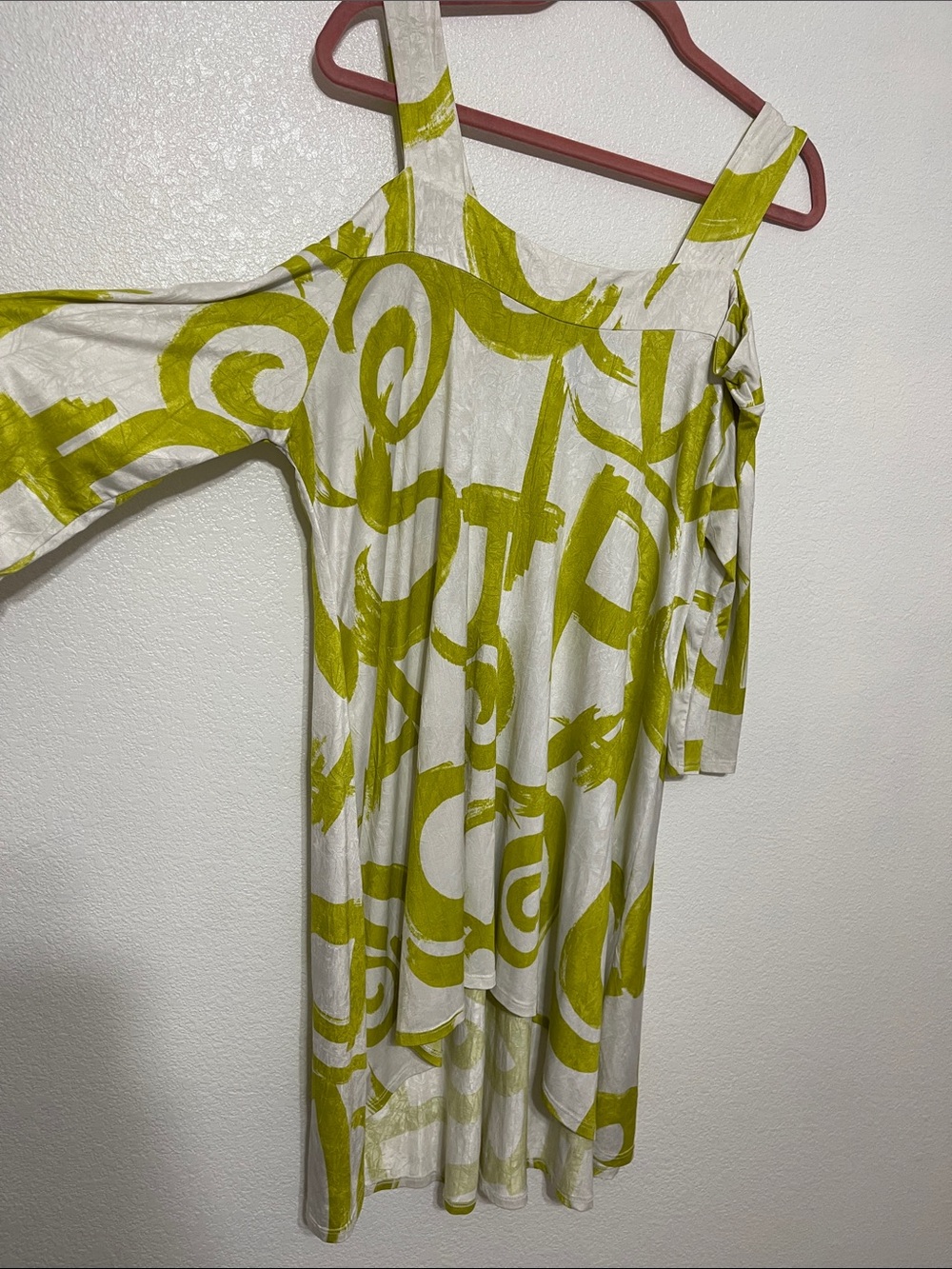 Asymmetrical One-Shoulder Dress in Olive Print